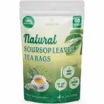 Premium 40 Soursop Graviola Leaf Tea Bags, 100% Natural+Pure from Soursop Leaves, Handmade, Made with Natural Materials-Corn Fiber Tea Bag, Sugar