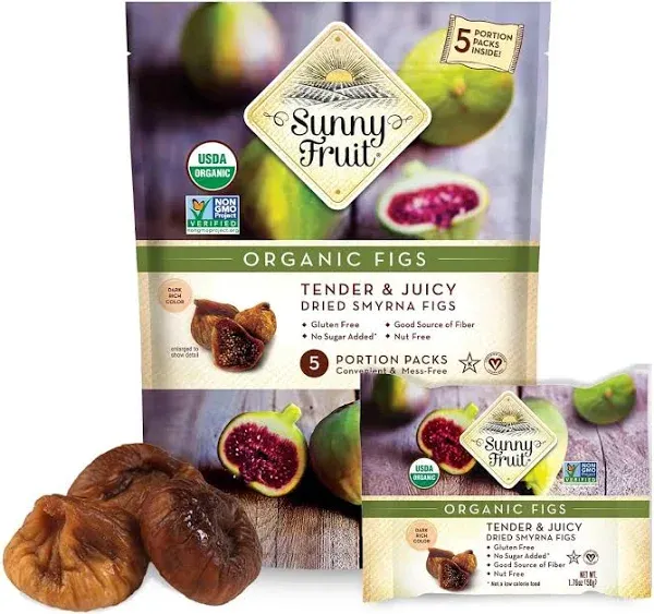 Sunny Fruit Organic Figs, Organic Figs Tender and Juicy Dried Smyrna Figs