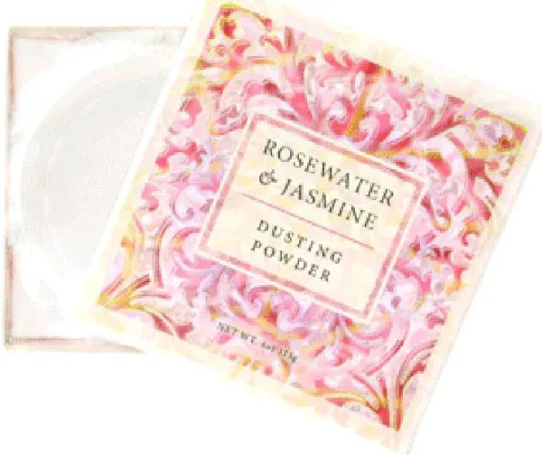 Botanical Spa Products - Rosewater & Jasmine Dusting Powder with Puff