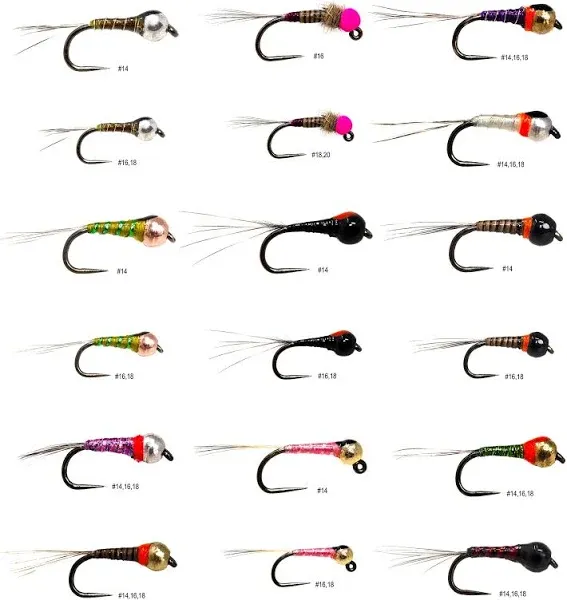 36 Effictive Tungsten Bead Perdigon Nymphs Fly Fishing Flies Assortment | Trout and Grayling Fishing Lure | Waterproof Fly Box