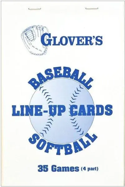 Glover's Scorebooks Baseball/Softball Line-Up Cards, Large (5.5X 8.5, 4 Part)