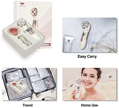 MiSMON High Frequency Facial Machine Light Theraphy Micro-current Device, 5 in 1 Multifunctional Facial Massager for Face