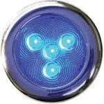 T-H Marine Stainless LED Puck Light Blue 4"