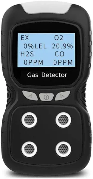 Portable 4-Gas Monitor Meter Tester Analyzer Gas -Detector Rechargeable Gas Clip