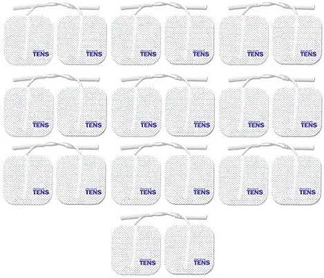 TENS Electrodes - Value Wired 2x2 Replacement Pads for TENS Units - 20 TENS Unit Electrodes - 2"x2" Wired TENS Unit Pads- Discount TENS Brand