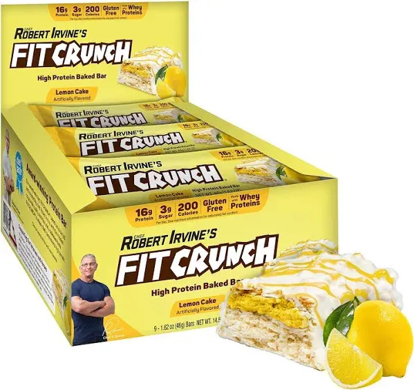 Buy Fit Crunch Bar Lemon Cake 9 Count By Fit Crunch Bars | Herbspro.com