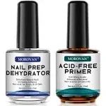 Morovan Professional Natural Nail Prep Dehydrate and Acid-Free Primer, Dehydrator for Acrylic and Gel Nail Polish, Non Acid Primer for UV Gels Fast