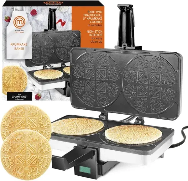 MasterChef Krumkake Baker- Make 2 Krumkake Pizzelle Like Cookies, Great for ...