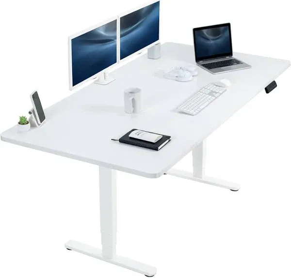  60" X 24" Electric Desk With Rear-Set Legscolor: Black. Desk Frame: Black