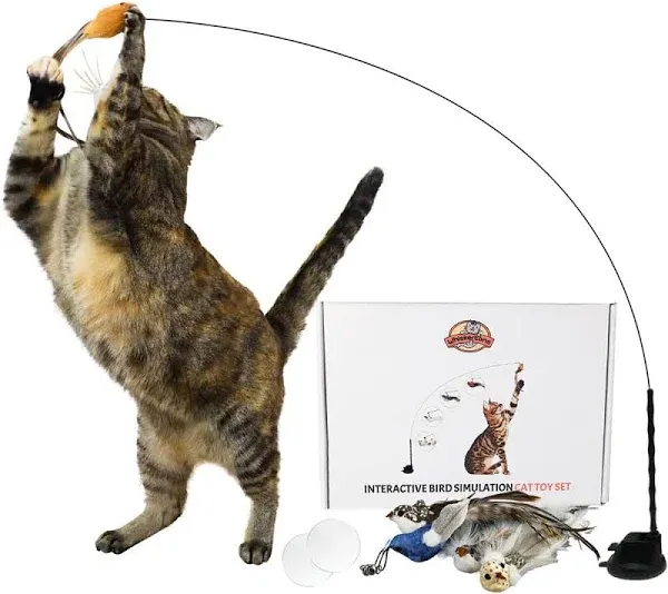 Motion Activate Interactive Cat Toys - Automatic Moving Ball Toys for Indoor Cats, Self Rotating Ball with Lights, Electric Cat Mice Toys, USB Rechargeable, Auto On/Off