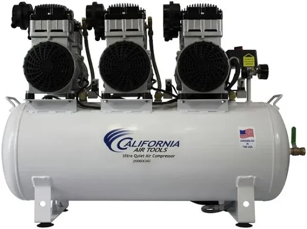 California Air Tools 20060CAD Ultra Quiet Oil-Free 6 HP 20 Gallon Tank with Auto Drain Air