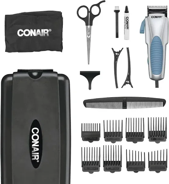 18 PCS CONAIR CUSTOM CUT NO SLIP GRIP POWERFUL MAGNETIC MOTOR HOME HAIRCUT KIT