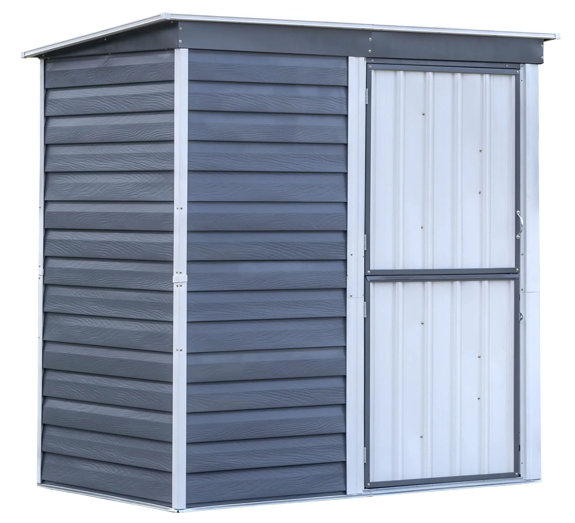 Arrow | Shed-in-a-Box Steel Storage Shed 6x4 ft. Galvanized Charcoal/C