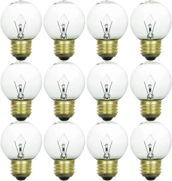 Sunlite Incandescent 25 Watt G16 Globe 180 Lumens Clear Light Bulb 12 Pack