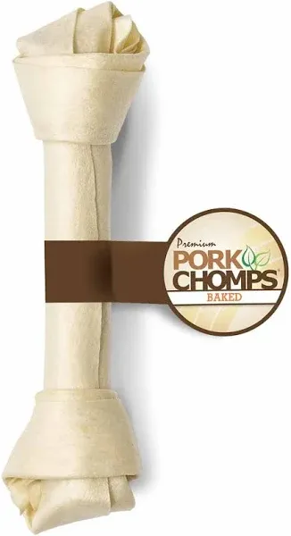 Pork Chomps 11-inch Baked Pork Skin Knot, 1 count Dog Chew