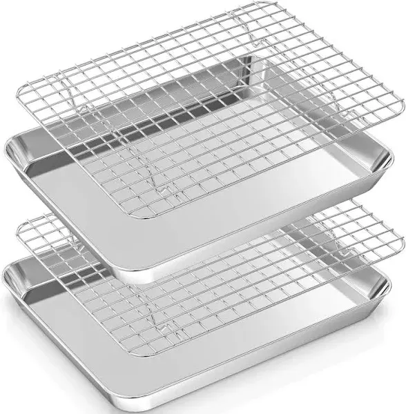 Great Choice Products Baking Sheet with Rack Set [2 Sheets + 2 Racks],