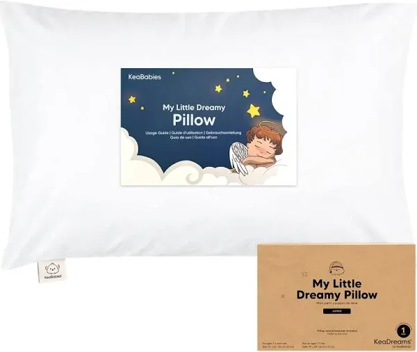  Toddler Pillow with Pillowcase, Jumbo 14X20 - Soft Organic Cotton Toddler Sage