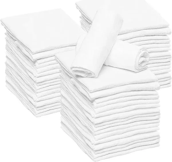 Ruvanti 6 Pack Birdseye Cloth Baby Diapers 100% Organic Cotton Reusable Diapers Extra Large 24 x 24" Burp Cloths for Babies - White.