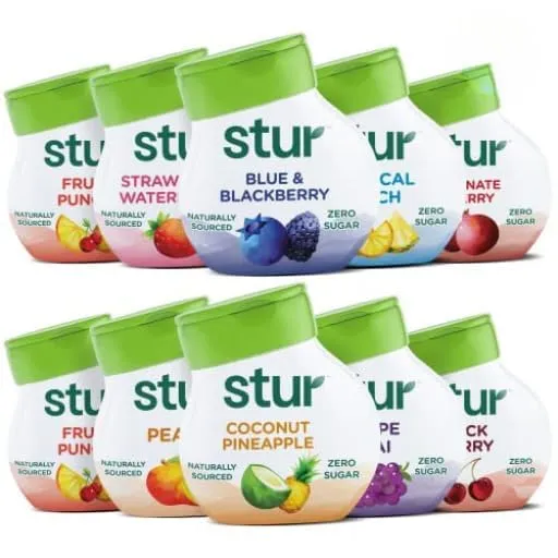 Stur - Classic Variety Pack, Liquid Water Enhancer Drink Mix, 1.62 fl oz Bottle (5 Pack)