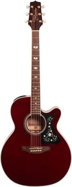 Takamine 6 String Acoustic-Electric Guitar, Right Handed, Wine Red (GN75CE WR)