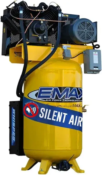 EMAX Industrial Plus Silent Air 10-HP 80-Gallon Two-Stage Air Compressor (208/230V 1-Phase)