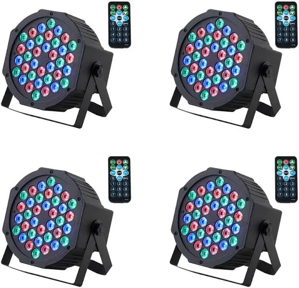 VEVOR 36led RGB Stage Light par Light 7-Mode DMX Beam Disco Light Indoor 4-Pack