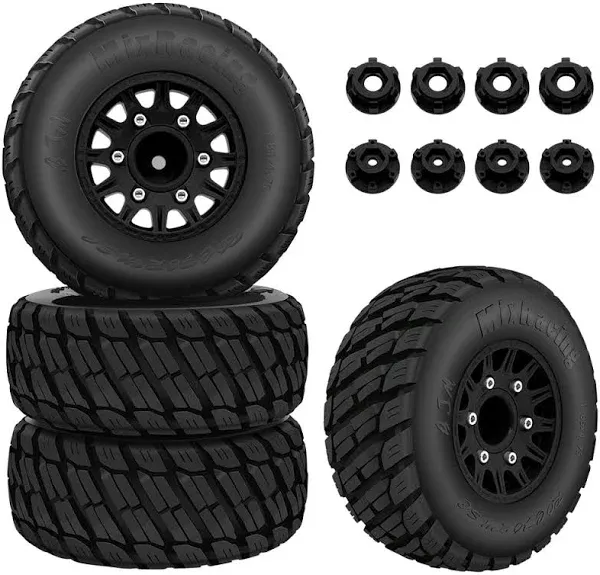 GLOBACT RC Truck Tires for 1/10 Scale Arrma Senton Tires Slash Tires Axial Redcat Rc4wd Hex Detachable Replacement 14mm 12mm RC Wheels and Tires