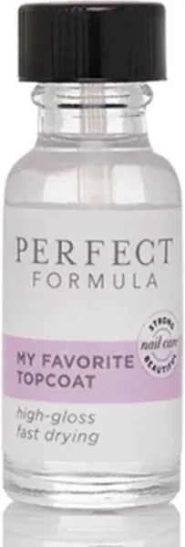 Perfect Formula My Favorite Top Coat - Ultra High Gloss Top Coat and Nail Strengthener - 0.6 Fl Oz, Made In The USA