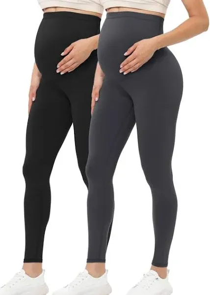 Buttergene Women's Maternity Leggings over the Belly Pregnancy Active Wear Workout Yoga Tights Pants