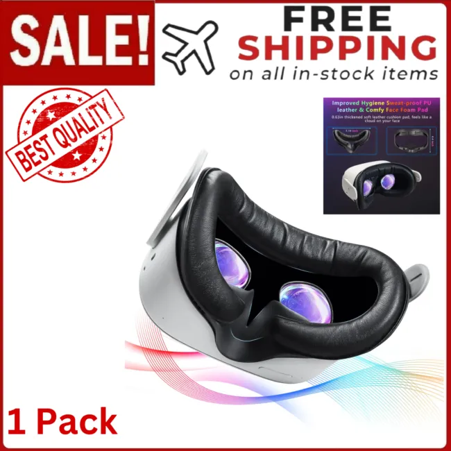 Saqico VR Accessories Face Pad & Face Cover Cushion Replacement for Oculus/Meta Quest 2