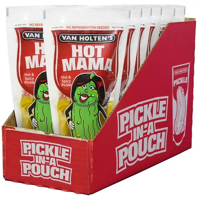 Van Holten's Hot Mama Pouch Pickle - 12 Pickles