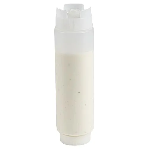 Restaurantware 16oz. FIFO Inverted Plastic Squeeze Bottle with Refill and Dispensing Lids - First In First Out - Perfect for Restaurants Catering and Food Trucks - 1ct box