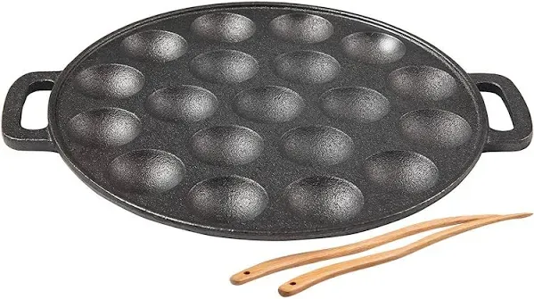 Cast Iron Aebleskiver Pan/Ebelskiver Pan/Ideal for Poffertjes Pan (19 Hole)