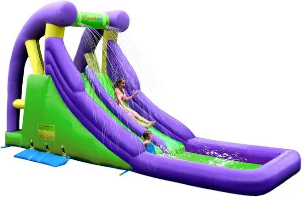 Bounceland Double Water Slide with Splash Pool