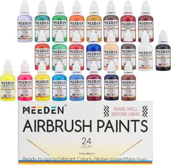 MEEDEN 12colors 30ml Quick-drying Waterproofing Acrylic Airbrush Paints Set for Artist