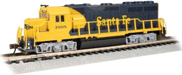 Bachmann Industries EMD GP40 DCC Equipped Locomotive Santa Fe #3508 HO Scale Train Car, Blue/Yellow