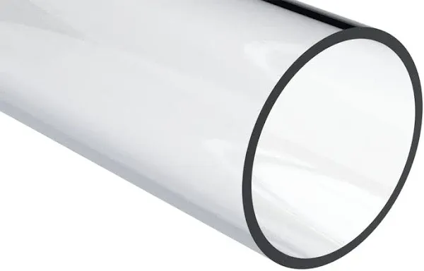 Polycarbonate Rigid Round Tube Clear ID x OD x 12" L