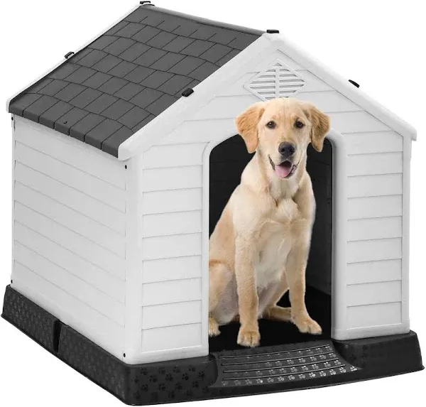 Dog House Indoor Outdoor Durable Ventilate Waterproof Pet Plastic Dog House f...