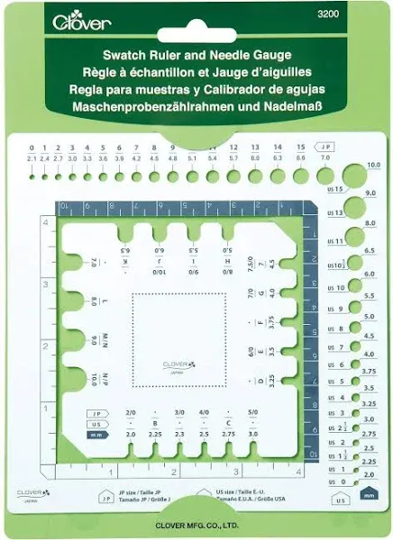 Clover Swatch Ruler & Needle Gauge