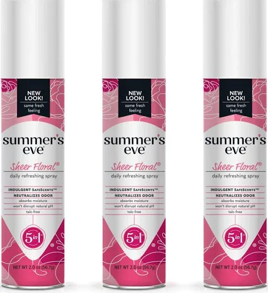 Summer's Eve Sheer Floral Daily Refreshing Feminine Spray, 2 oz, 3 Pack