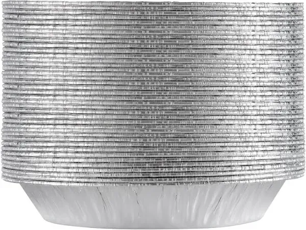 9&#034; Pie Pans (10pack) - Disposable Aluminum Foil 10 Pack, Silver 