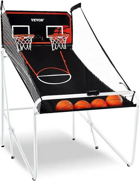 VEVOR Foldable Basketball Arcade Gam Home Dual Shot Sport with 4 Balls,Electronic Scoreboard, for Kids, Adults