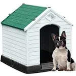 YITAHOME Large Plastic Dog House Outdoor Indoor Doghouse Puppy Shelter Water Resistant Easy Assembly Sturdy Dog Kennel with Air Vents