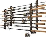 Rush Creek Creations Ceiling Fishing Rod Holder for 8 Rods, Fishing Pole Holder for Garage Organization and Wall Storage, for Fishing Reels, Fishing Gear, and Fishing Accessories Horizontal Rack