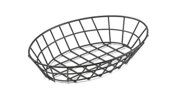 G.E.T. 4-30188 12" x 8.25" Oval Basket, 2" Clipper Mill, Iron Powder Coated