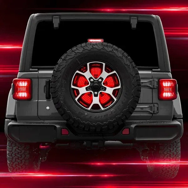 XK Glow XK041019 Jeep 5th Wheel Light Hub Mount LED with Clear Lens and Red/White Bulbs