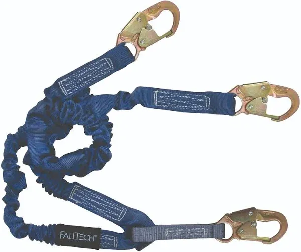 Falltech 8240Y3L ElasTech Y-Leg Lanyard with Loop and 2 Rebar Hooks