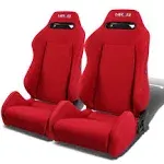 NRG Innovations NRG Rsc-220-nrg Pair of Type-R Universal Racing Seat with Red Stich and NRG Logo, 33 (H) x 22 (W) x 21.5 (D) Inches, Driver and PASSEN