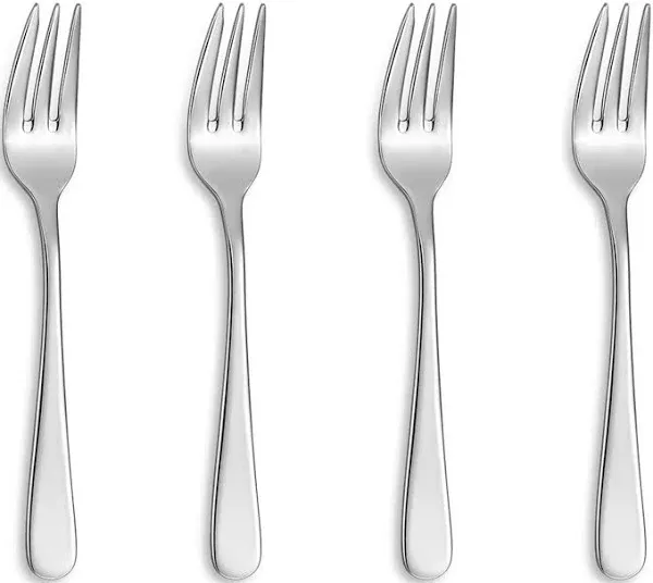 KEAWELL Premium Louise Forks, Set of 4, 18/10 Stainless Steel, Forks Silverware with Round Edge, Exceptional Mirror Finish, Dishwasher Safe (6.1" Small Fork)