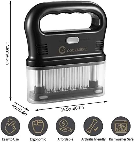 Meat Tenderizer with 48 Stainless Steel Ultra Sharp Needle Blades, Kitchen Co...